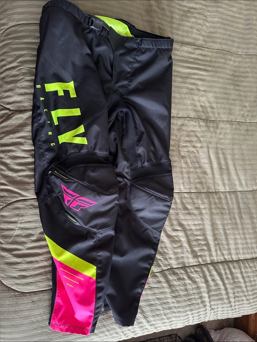 FLY Racing Men’s Black Neon Yellow Pink MX Pants